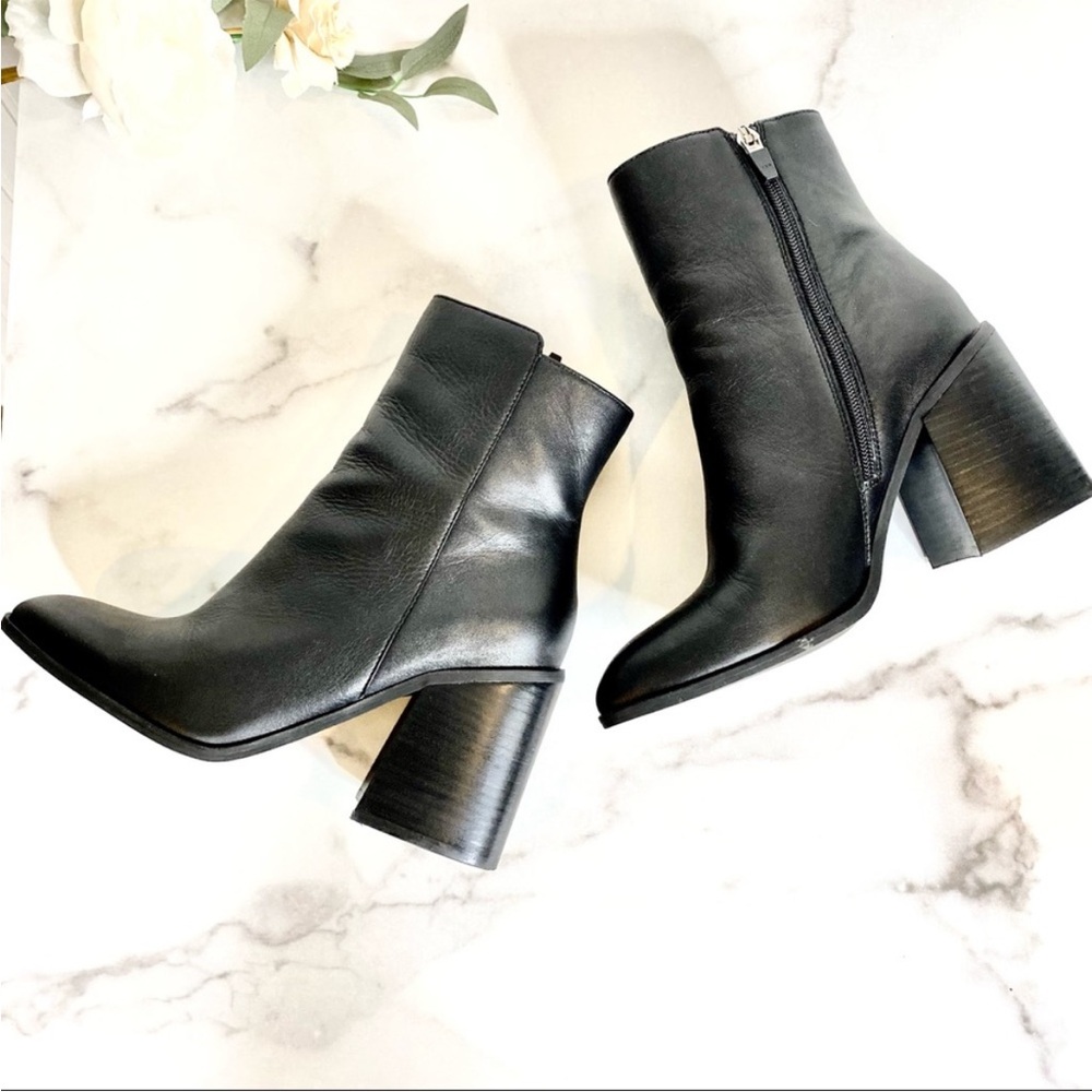 Zac Posen Black Leather Booties